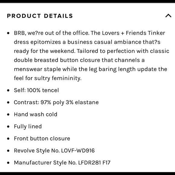 Tinker Dress Lovers + Friends - Picture 4 of 5